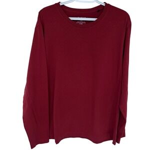 RHONE Element Long‎ Sleeve T Shirt Mens XL Maroon Burgundy Pima Cotton 100996